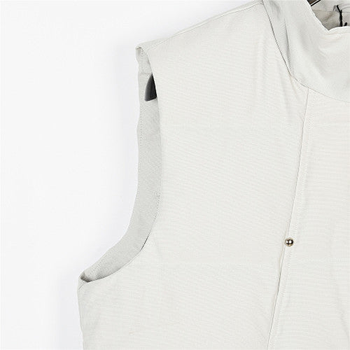 Moose Knuckles Cream Embroidered Down Vest