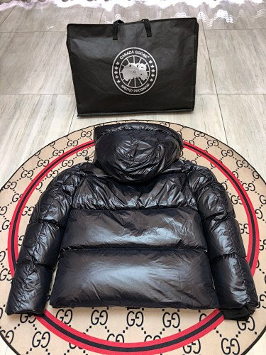 Canada Goose Black Glossy Hooded Down Jacket