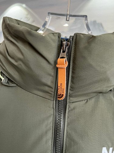 The North Face Olive & Blue Nuptse 700-Fill Down Jacket