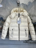 Moncler Cream Hooded Gloss Down Jacket