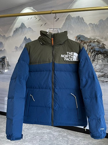 The North Face Olive & Blue Nuptse 700-Fill Down Jacket