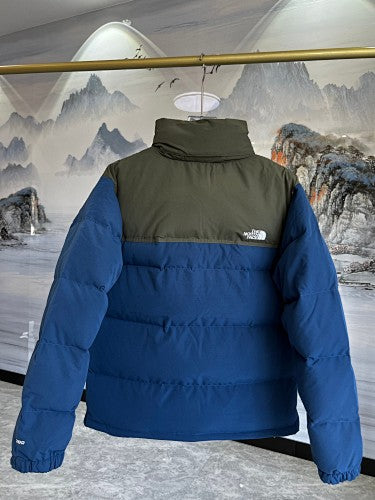 The North Face Olive & Blue Nuptse 700-Fill Down Jacket