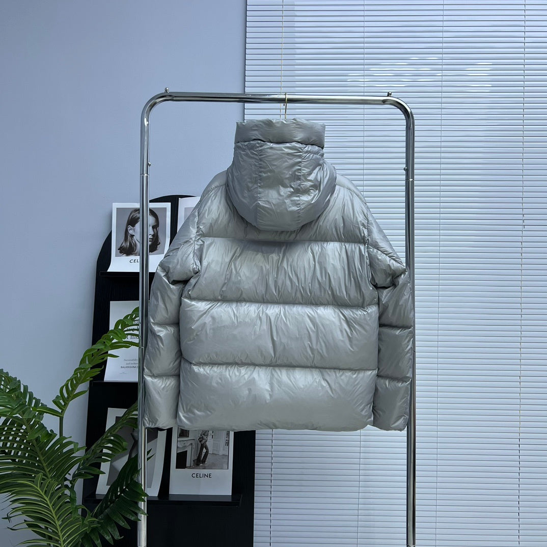 Canada Goose Ice Grey Glossy Hooded Down Jacket
