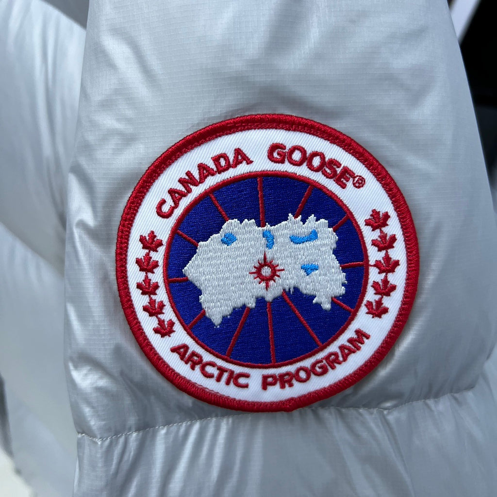 Canada Goose Ice Grey Glossy Hooded Down Jacket