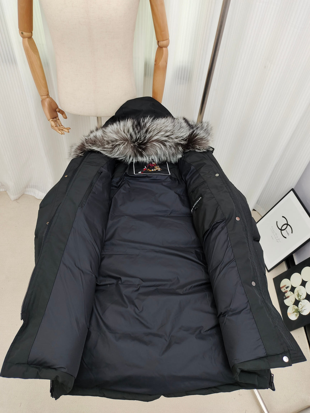 Moose Knuckles Graphite Grey Fox-Fur Hood Long Parka
