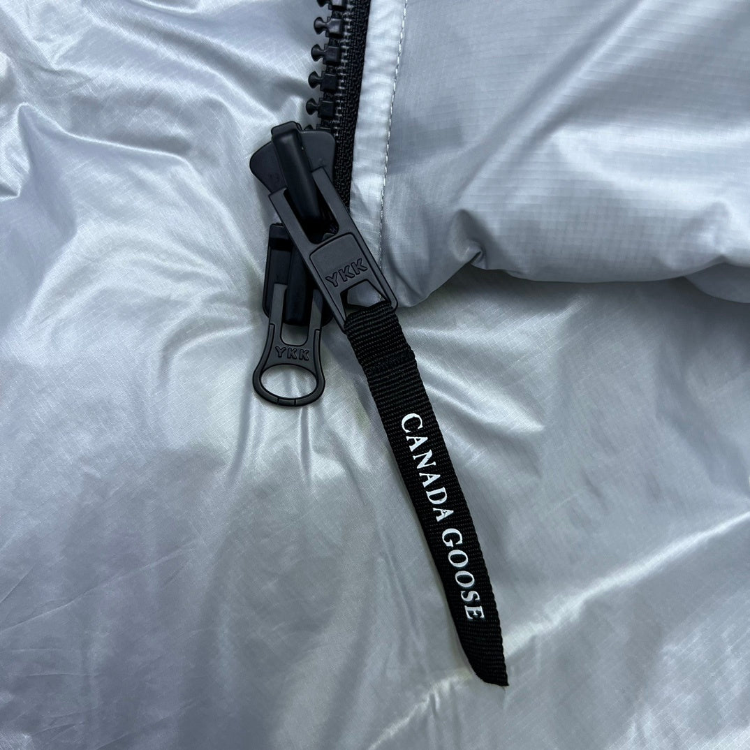 Canada Goose Ice Grey Glossy Hooded Down Jacket